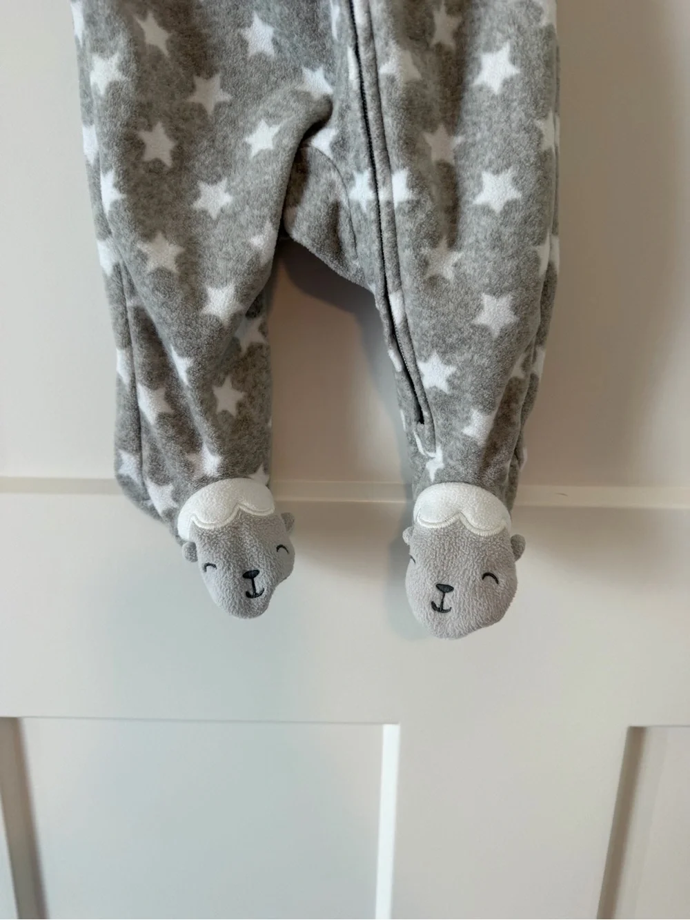 Simple Joys by Carter's Gray Star Fleece One-Piece with Sheep Footie